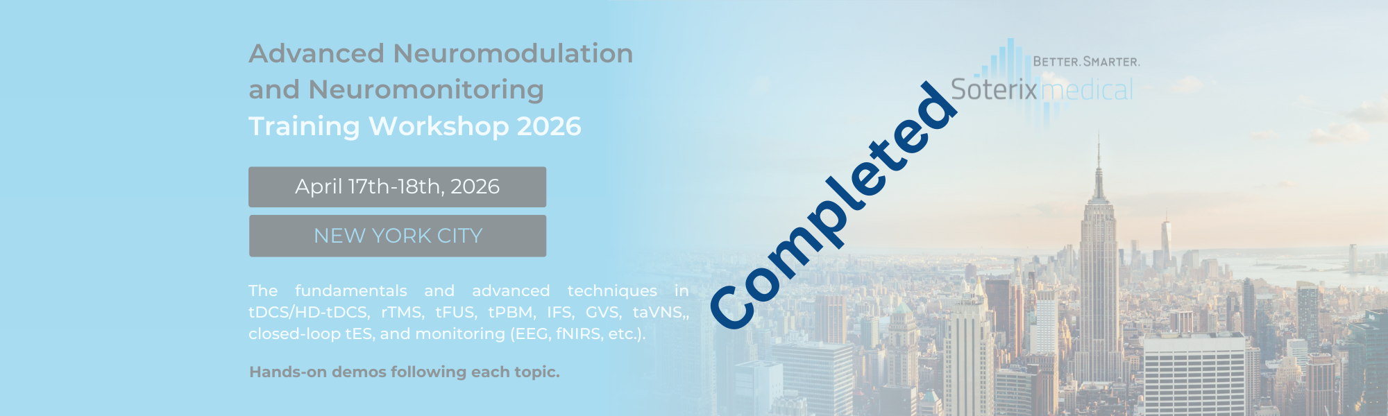 Advanced Neuromodulation and Neuromonitoring Workshop Banner